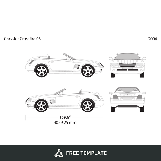 2006 Chrysler Crossfire free vector vehicle wrap template - GravBase