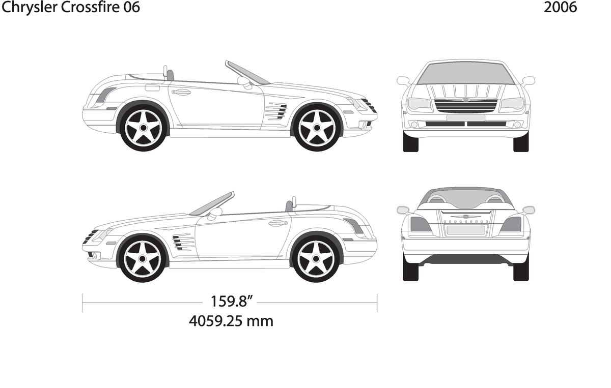 2006 Chrysler Crossfire V06 Vehicle Wrap Template