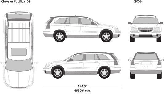 2006 Chrysler Pacifica vector wrap template, Design-Ready PDF - GravBase