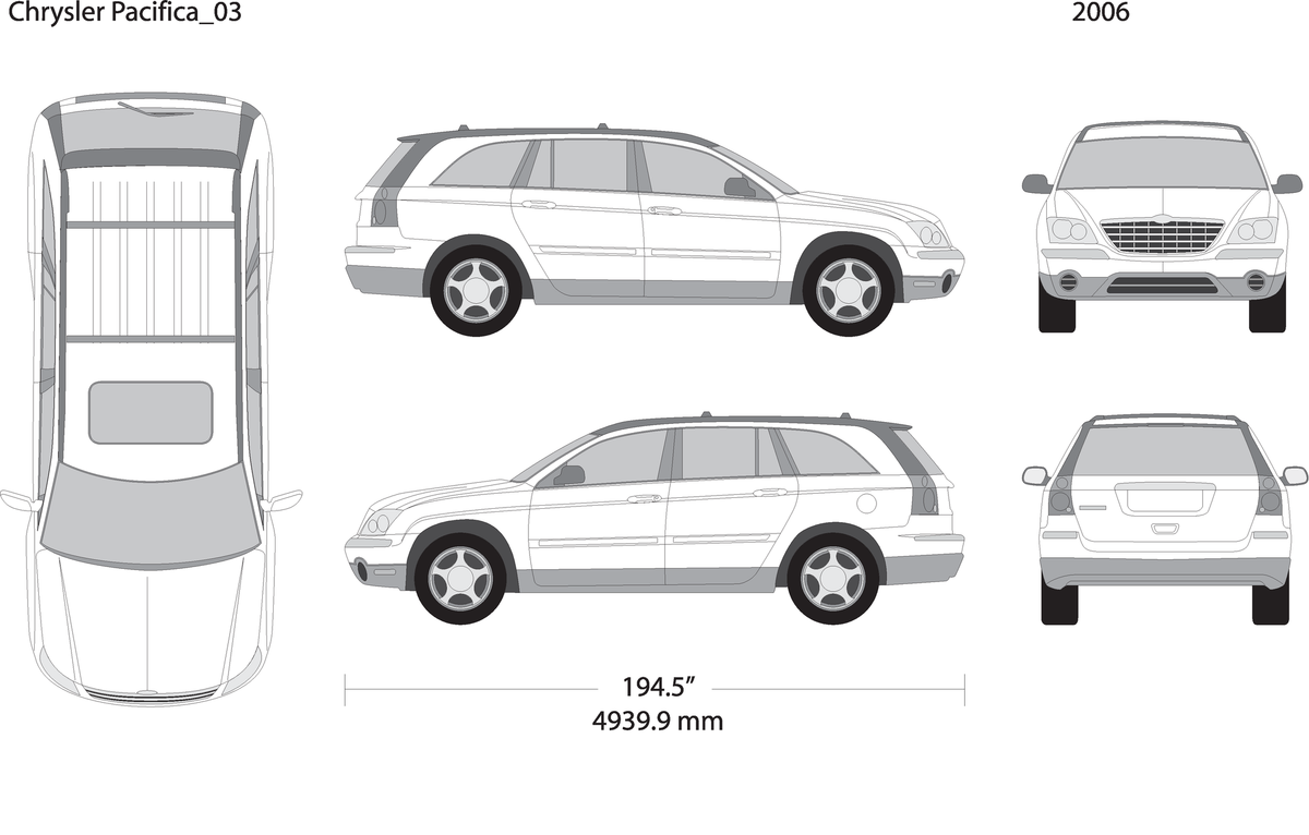 2006 Chrysler Pacifica V03 Vehicle Wrap Template