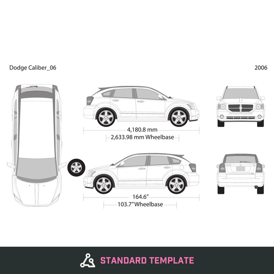 2006 Dodge Caliber vector wrap template, Design-Ready PDF - GravBase