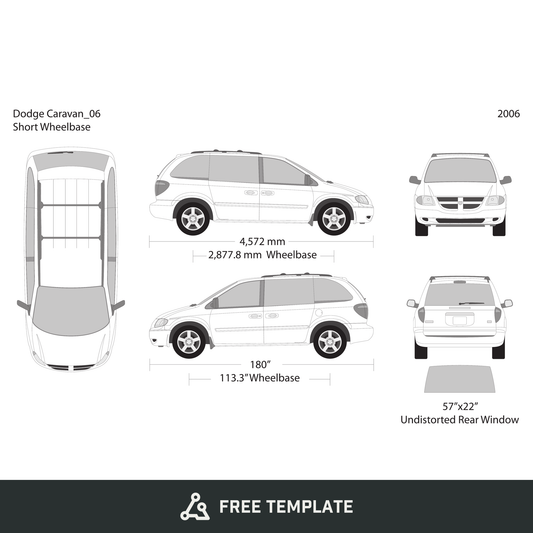 2006 Dodge Caravan free vector vehicle wrap template - GravBase