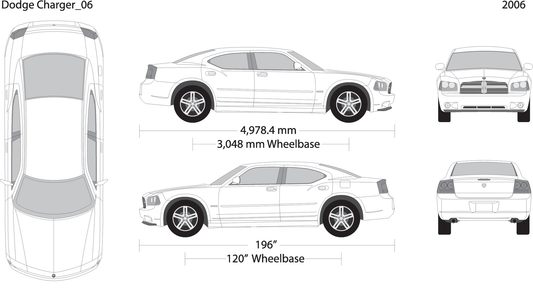 2006 Dodge Charger V06 Vehicle Wrap Template