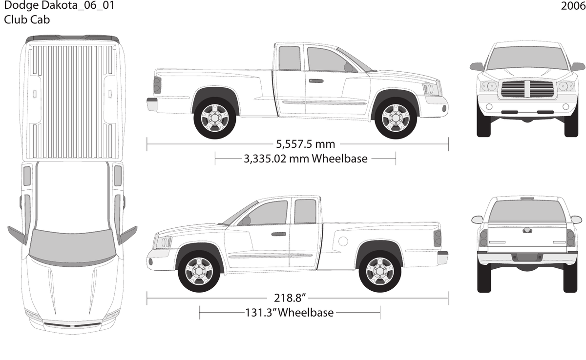 2006 Dodge Dakota vector wrap template V01, Design-Ready PDF - GravBase