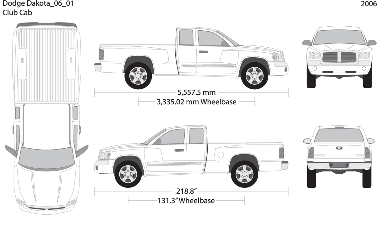 2006 Dodge Dakota V01 Vehicle Wrap Template