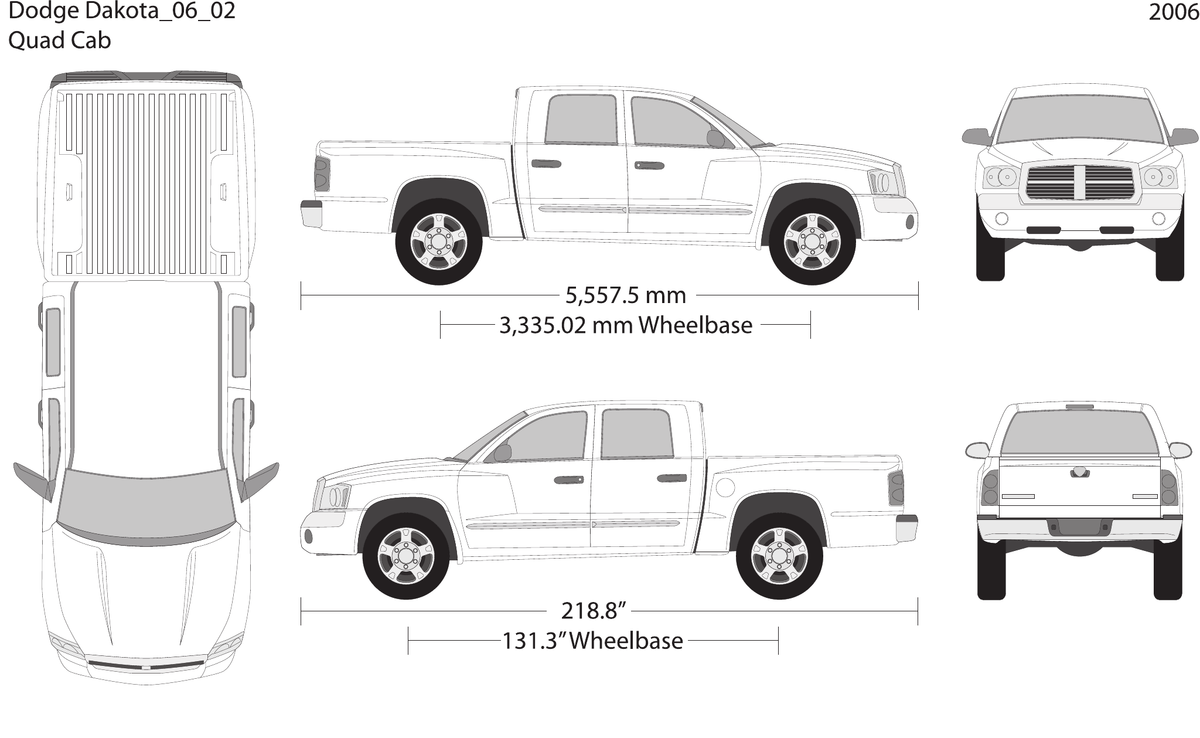 2006 Dodge Dakota vector wrap template V02, Design-Ready PDF - GravBase