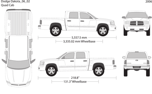 2006 Dodge Dakota vector wrap template V02, Design-Ready PDF - GravBase