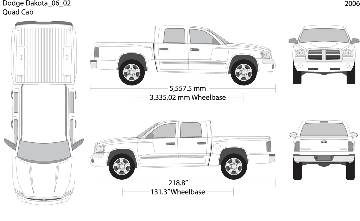2006 Dodge Dakota V02 Vehicle Wrap Template