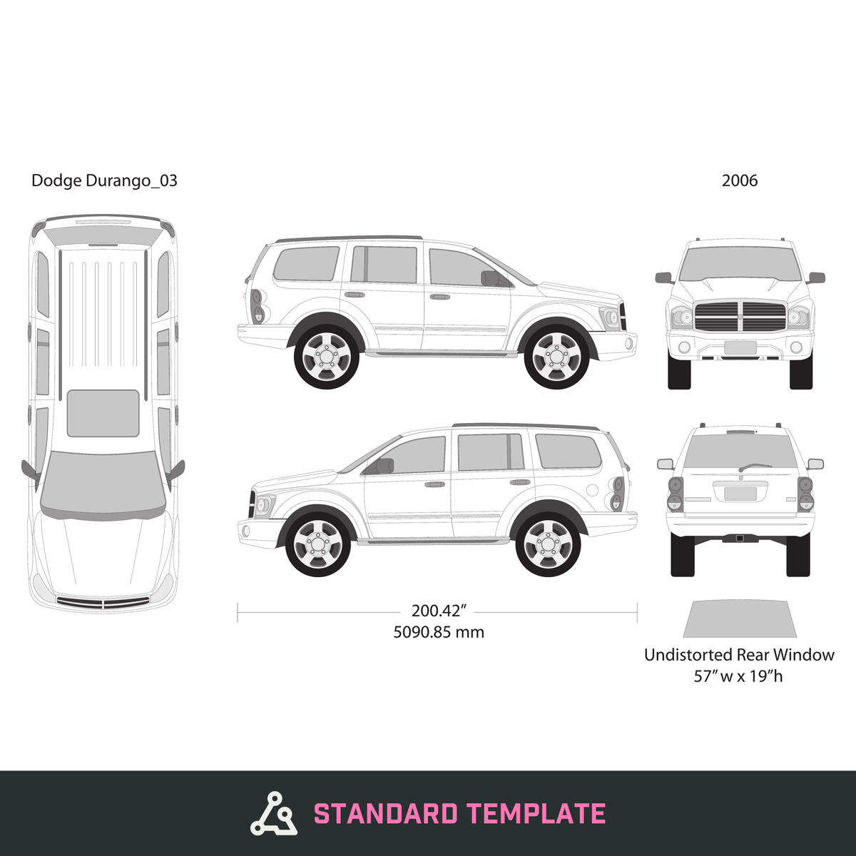 2006 Dodge Durango vector wrap template, Design-Ready PDF - GravBase