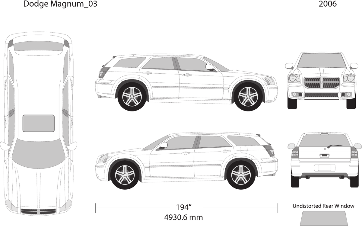2006 Dodge Magnum vector wrap template, Design-Ready PDF - GravBase