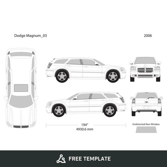 2006 Dodge Magnum free vector vehicle wrap template - GravBase