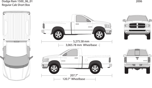 2006 Dodge Ram 1500 vector wrap template V01, Design-Ready PDF - GravBase