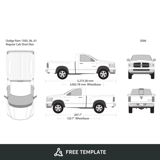 2006 Dodge Ram 1500 free vector vehicle wrap template - GravBase