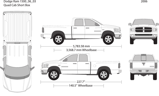 2006 Dodge Ram 1500 vector wrap template V03, Design-Ready PDF - GravBase
