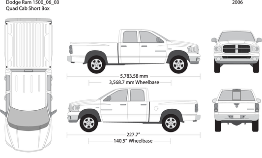 2006 Dodge Ram 1500 V03 Vehicle Wrap Template