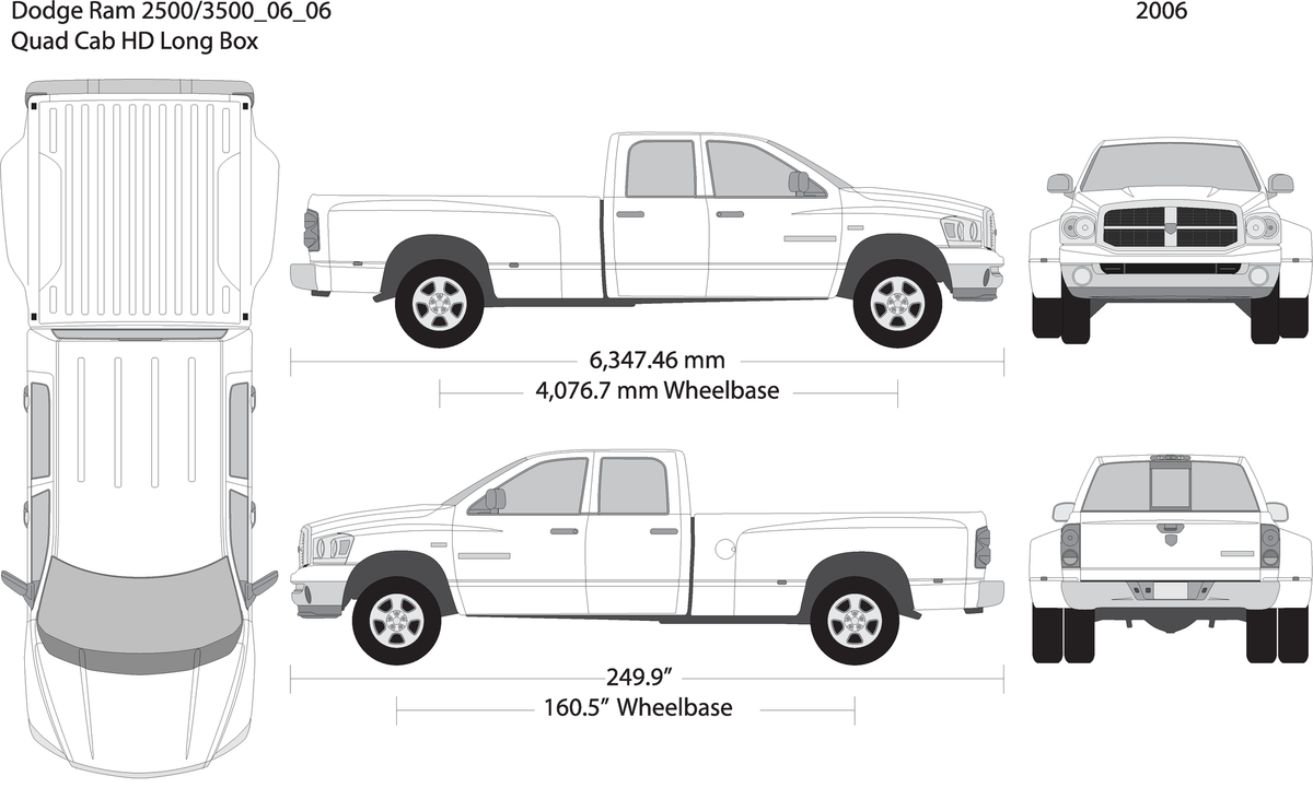 2006 Dodge Ram 2500 3500 V06 Vehicle Wrap Template