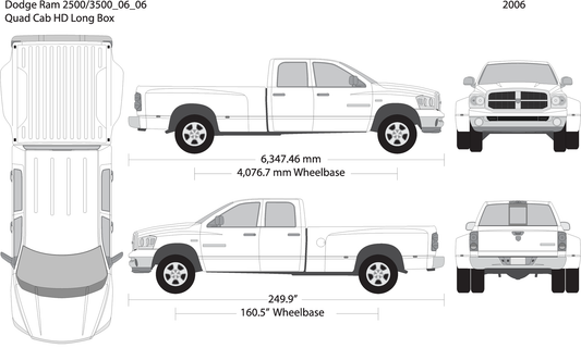 2006 Dodge Ram 2500 3500 V06 Vehicle Wrap Template