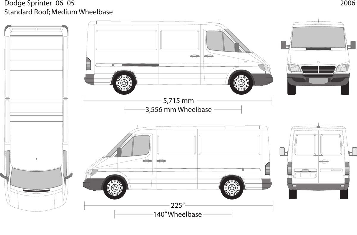 2006 Dodge Sprinter vector wrap template V05, Design-Ready PDF - GravBase