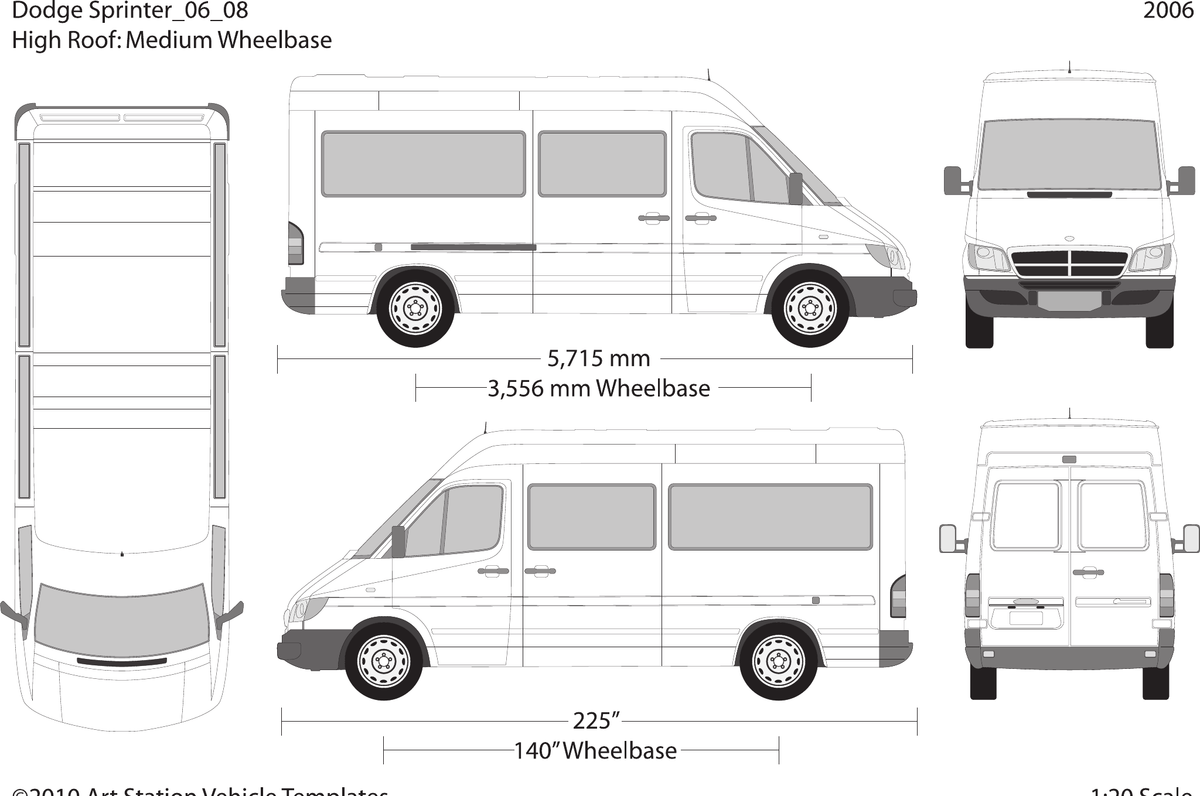 2006 Dodge Sprinter Vector Wrap Template - GravBase