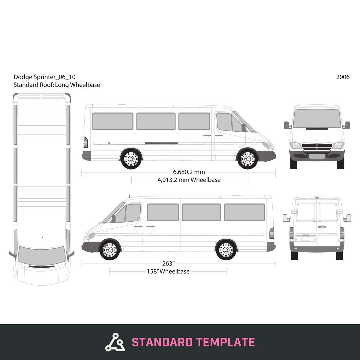 2006 Dodge Sprinter vector wrap template V10, Design-Ready PDF - GravBase