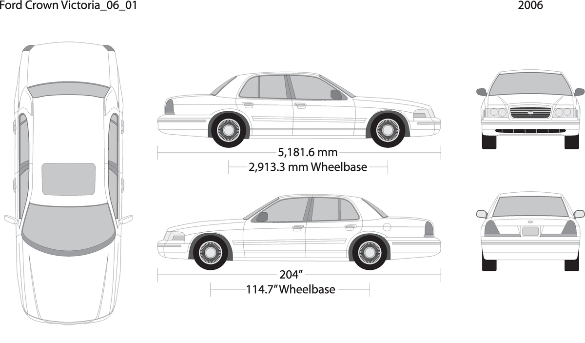 2006 Ford Crown Victoria V01 Vehicle Wrap Template