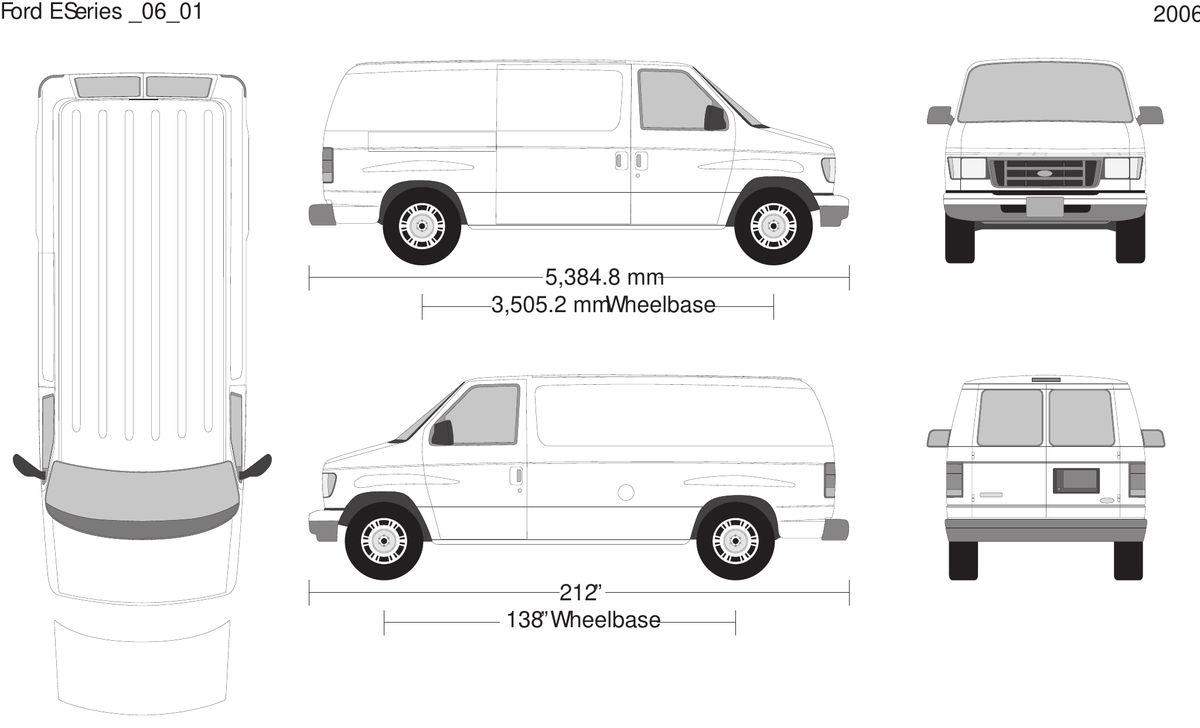 2006 Ford E Series vector wrap template V01, Design-Ready PDF - GravBase