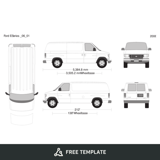 2006 Ford E Series free vector vehicle wrap template - GravBase