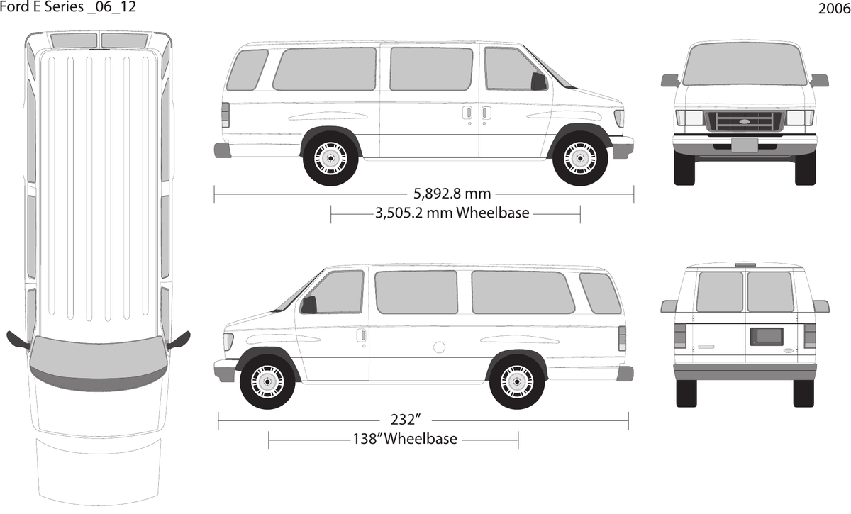 2006 Ford E Series vector wrap template V12, Design-Ready PDF - GravBase