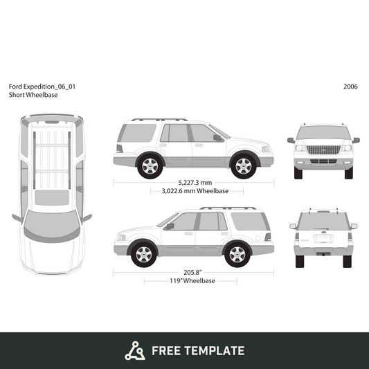 2006 Ford Expedition free vector vehicle wrap template - GravBase