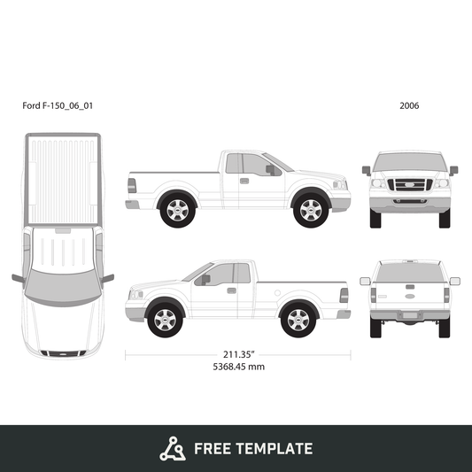 2006 Ford F-150 free vector vehicle wrap template - GravBase
