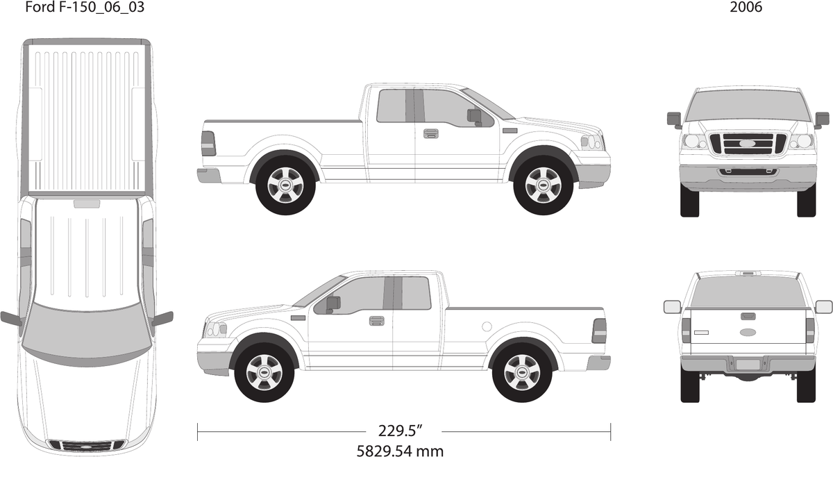 2006 Ford F-150 vector wrap template V03, Design-Ready PDF - GravBase
