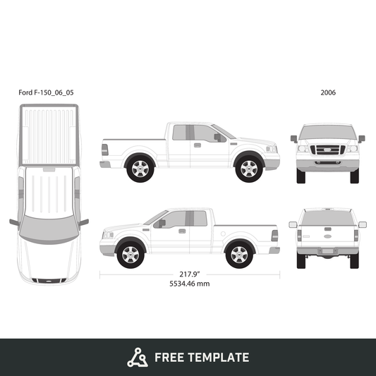 2006 Ford F-150 free vector vehicle wrap template - GravBase