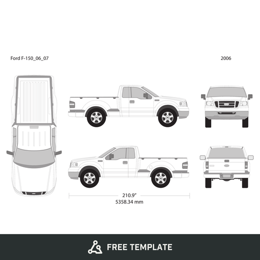 2006 Ford F-150 free vector vehicle wrap template - GravBase
