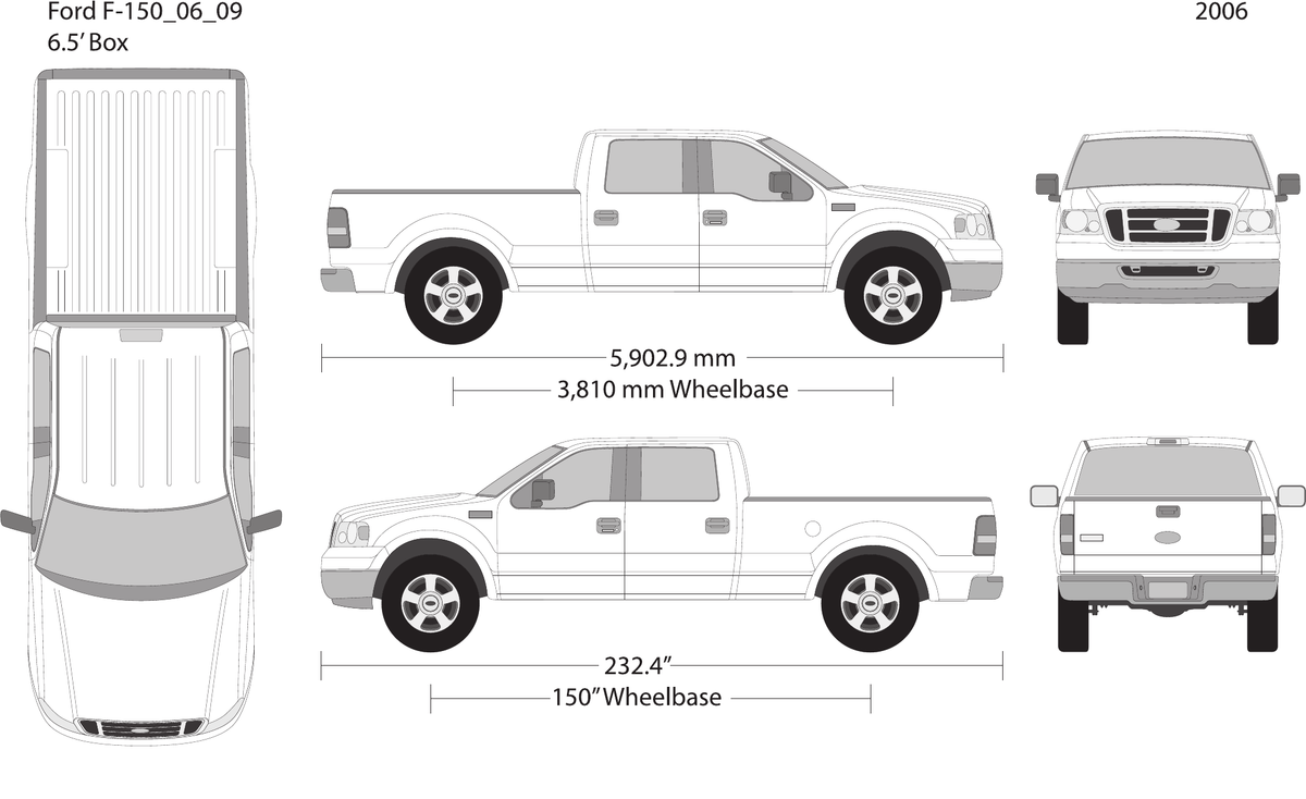 2006 Ford F-150 vector wrap template V09, Design-Ready PDF - GravBase