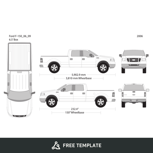 2006 Ford F-150 free vector vehicle wrap template - GravBase