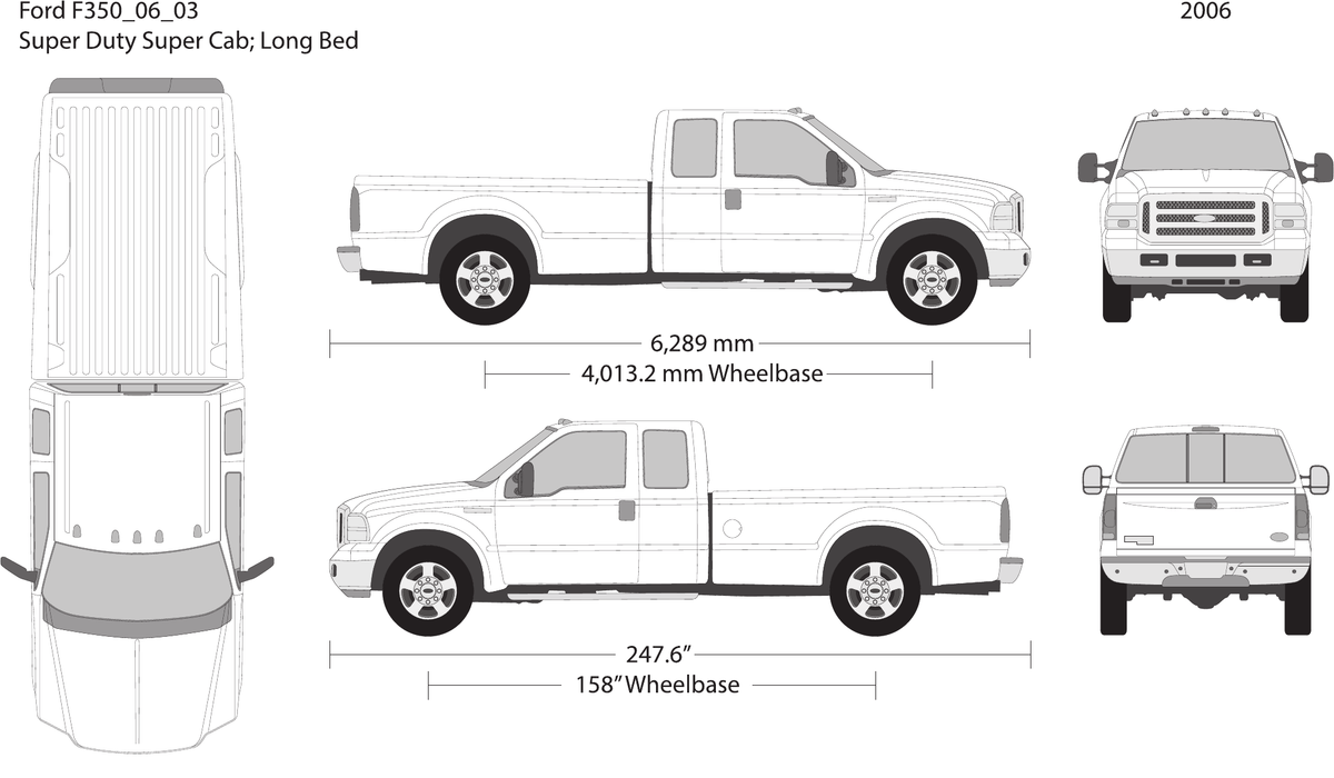 2006 Ford F-350 vector wrap template V03, Design-Ready PDF - GravBase