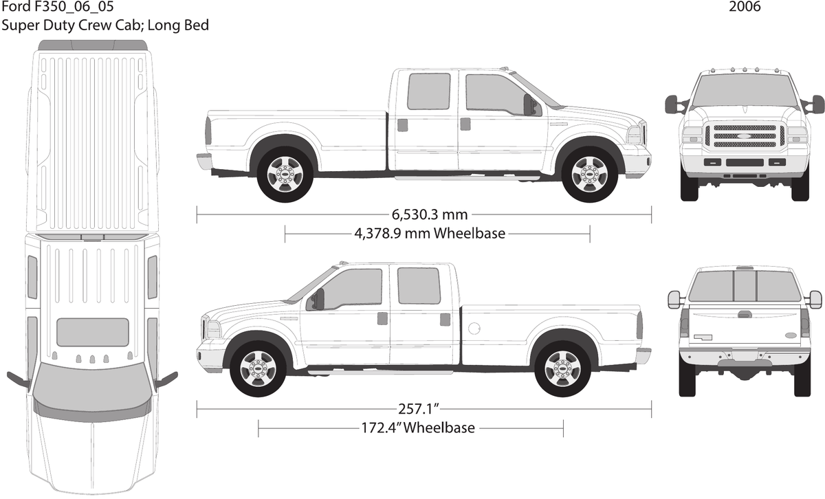 2006 Ford F-350 vector wrap template V05, Design-Ready PDF - GravBase