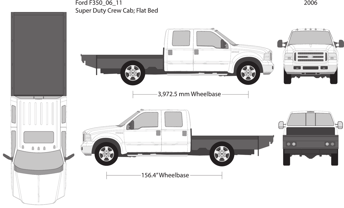 2006 Ford F-350 vector wrap template V11, Design-Ready PDF - GravBase