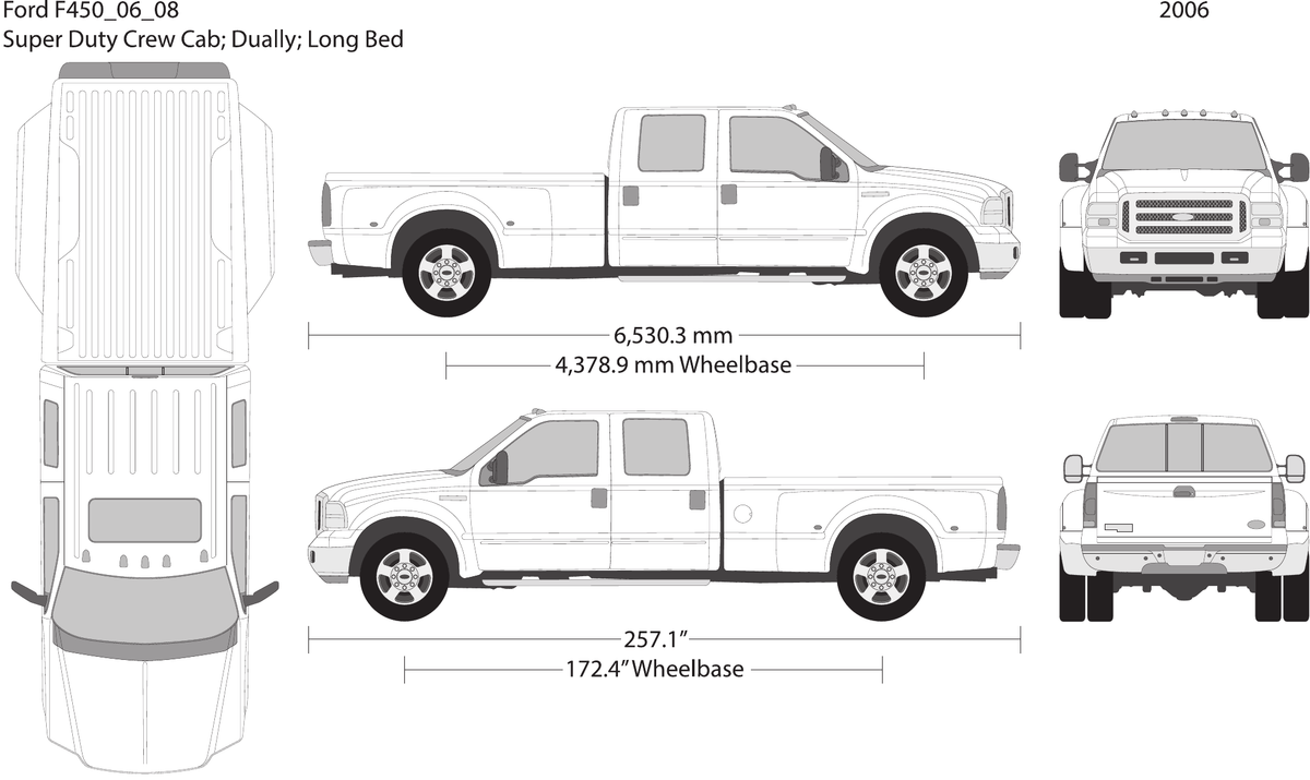 2006 Ford F-450 vector wrap template V08, Design-Ready PDF - GravBase