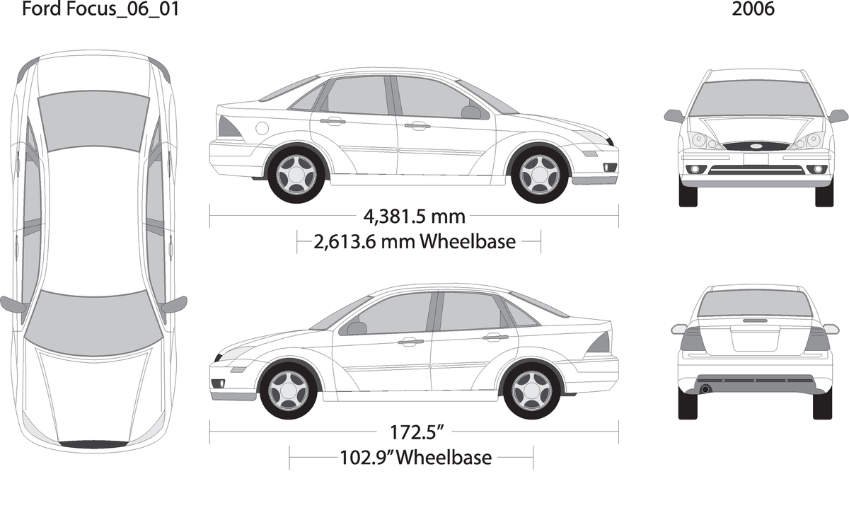 2006 Ford Focus V01 Vehicle Wrap Template