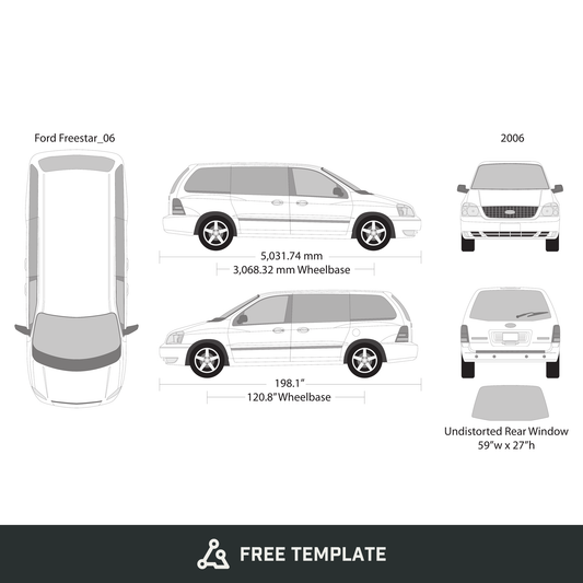 2006 Ford Freestar free vector vehicle wrap template - GravBase