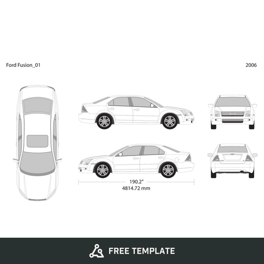 2006 Ford Fusion free vector vehicle wrap template - GravBase