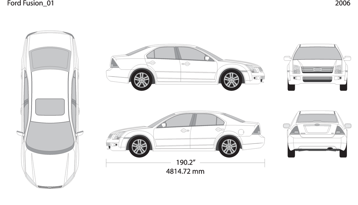 2006 Ford Fusion V01 Vehicle Wrap Template