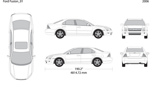 2006 Ford Fusion V01 Vehicle Wrap Template