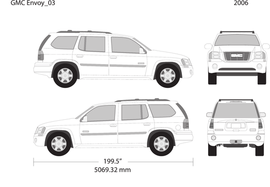2006 GMC Envoy vector wrap template, Design-Ready PDF - GravBase