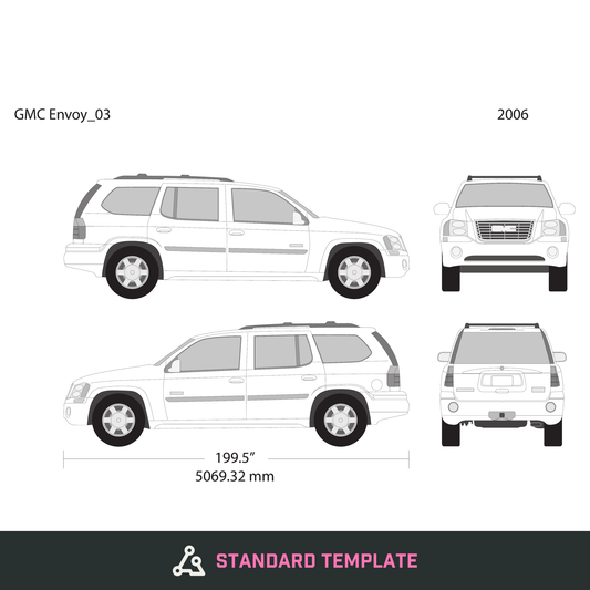 2006 GMC Envoy vector wrap template, Design-Ready PDF - GravBase