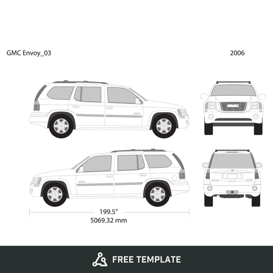 2006 GMC Envoy free vector vehicle wrap template - GravBase