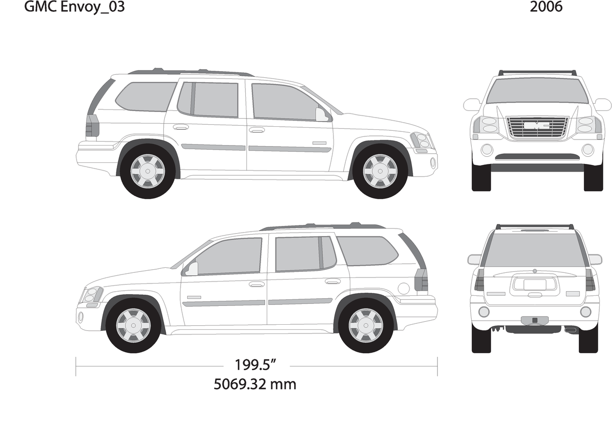2006 Gmc Envoy V03 Vehicle Wrap Template