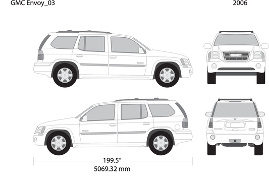 2006 Gmc Envoy V03 Vehicle Wrap Template