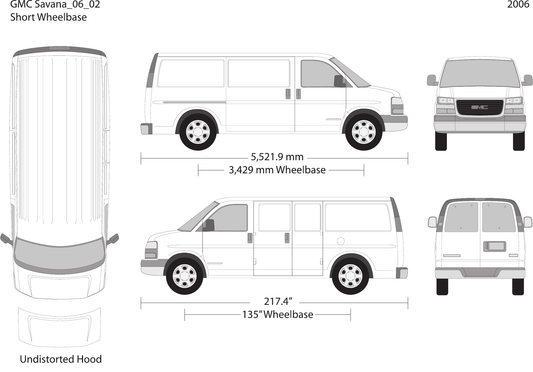 2006 GMC Savana Vector Wrap Template - GravBase